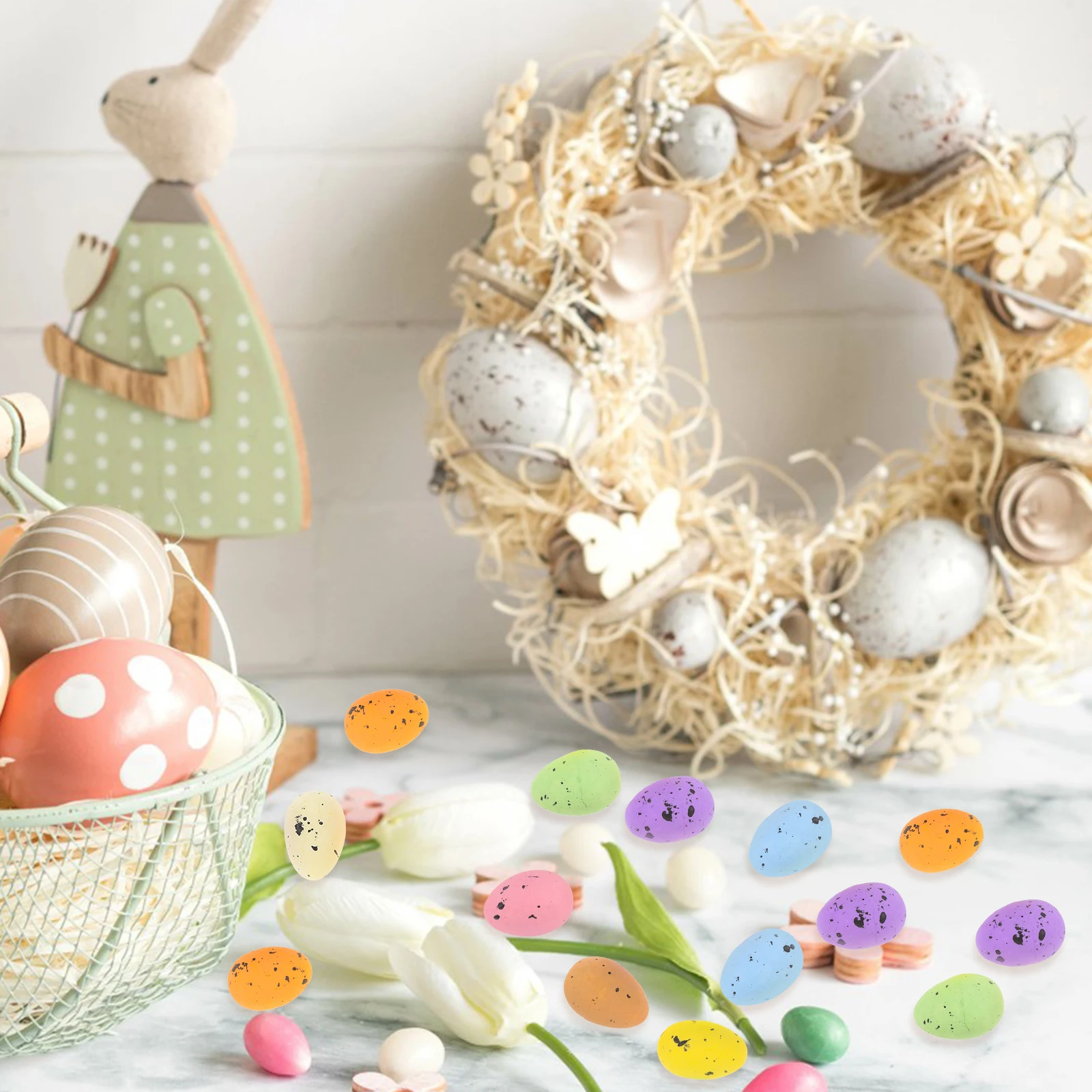 

100pcs Easter Egg Decorations Foam Eggs Party Accessories DIY Foam Egg naments Craft Supplies Scene naments Basket Stuffs