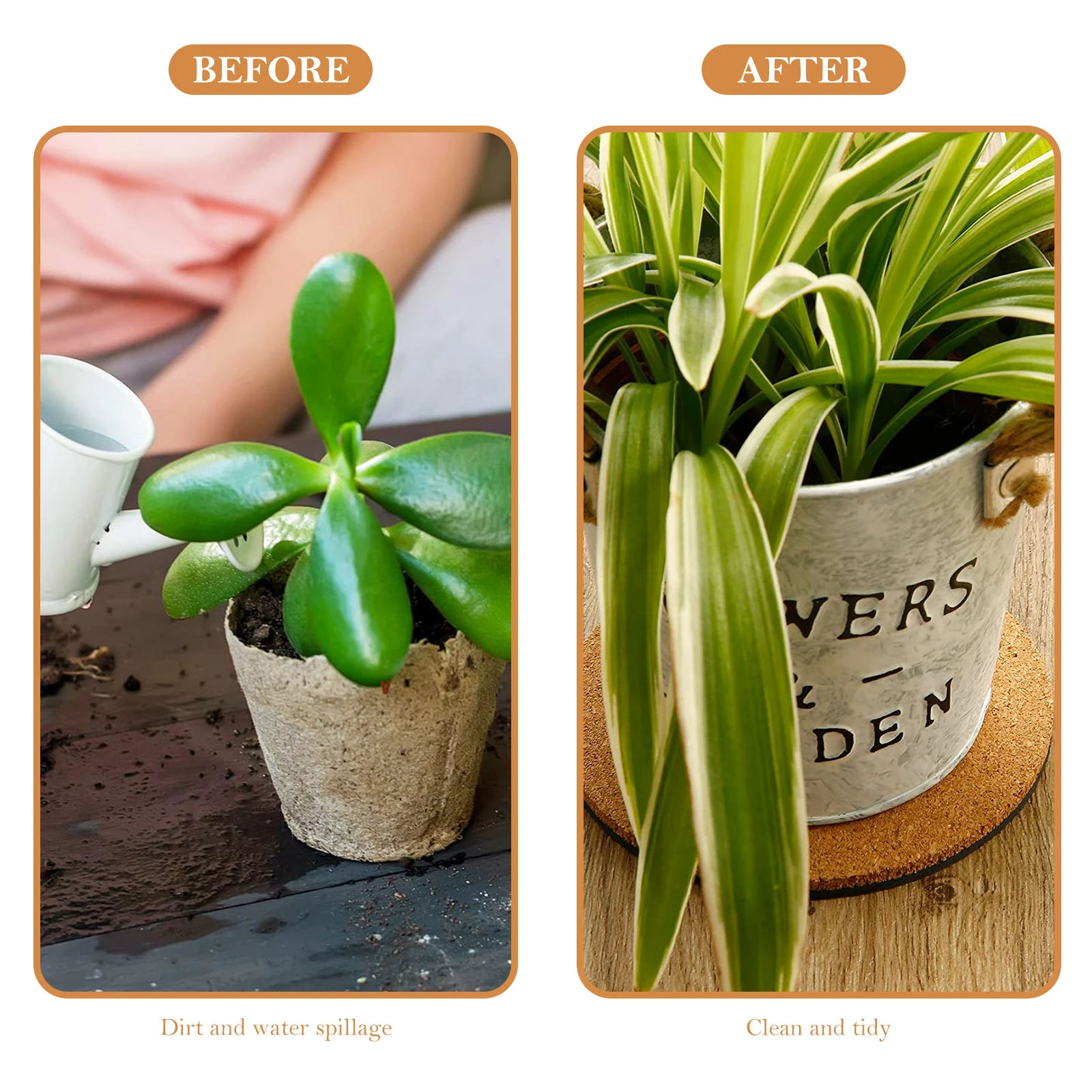 

10pcs Cork Plant Trays Flower Pot Mats Garden Planter Pads Water Resistant Lightweight Durable Recyclable Plant Saucer Mat For