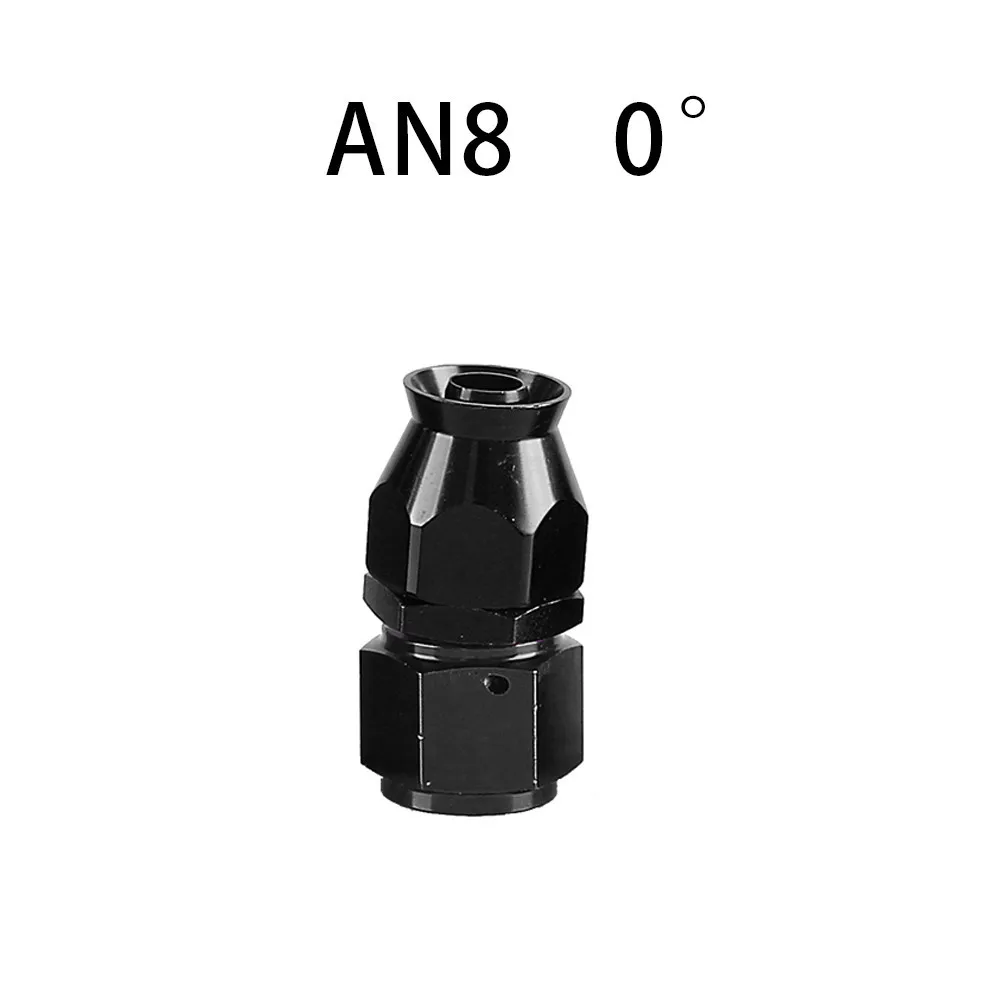 AN4/6/8/10/12 Recht 0 ° /45 ° /90 ° /120 ° /180 °   Graad PTFE olie brandstof draaibare slanguiteinde olie slanguiteinde adapterset zwart