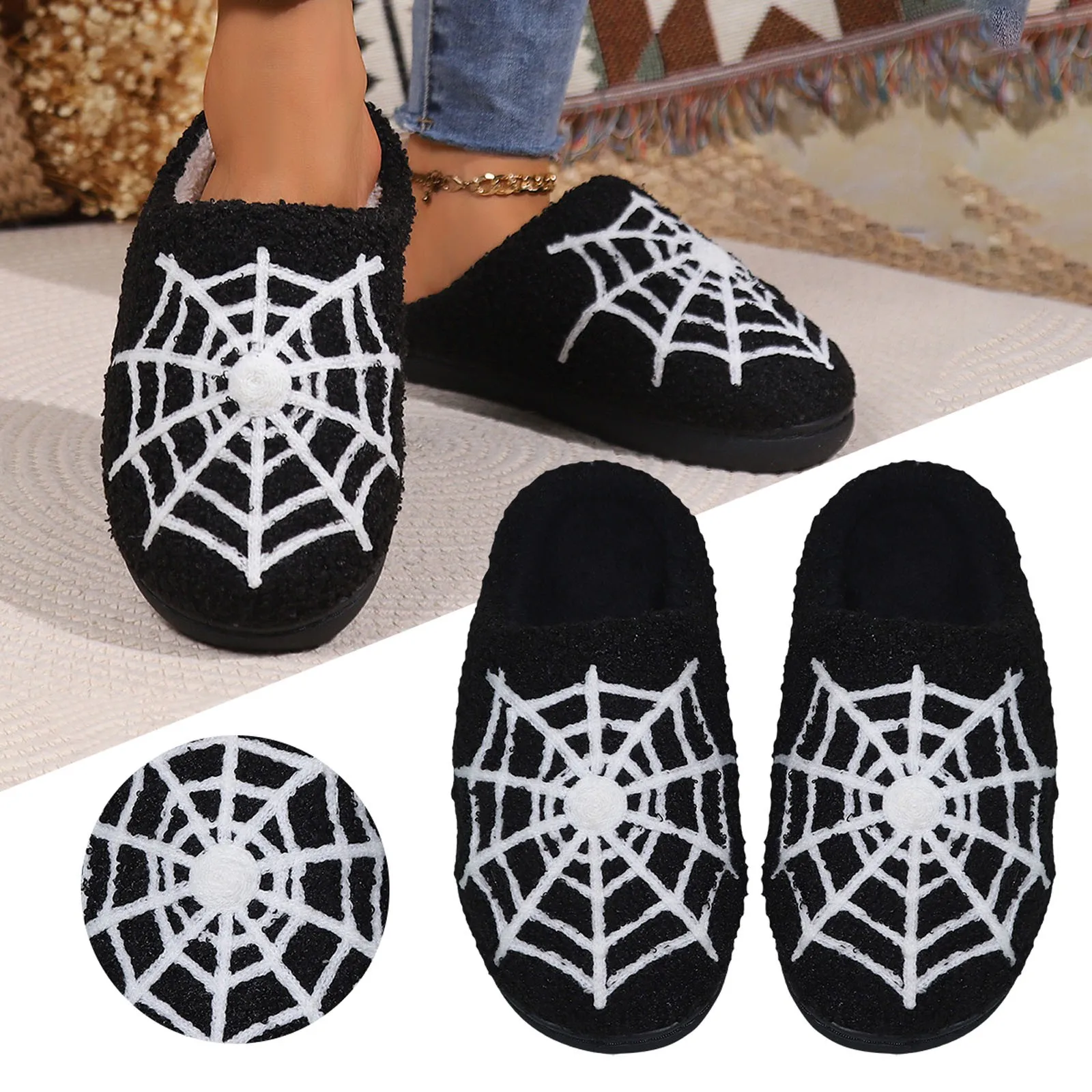 Halloween Slippers For Womens Mens h Warm Slippers House Shoes Indoor Outdoor Fuzzy Slippers Gifts For Girls Women