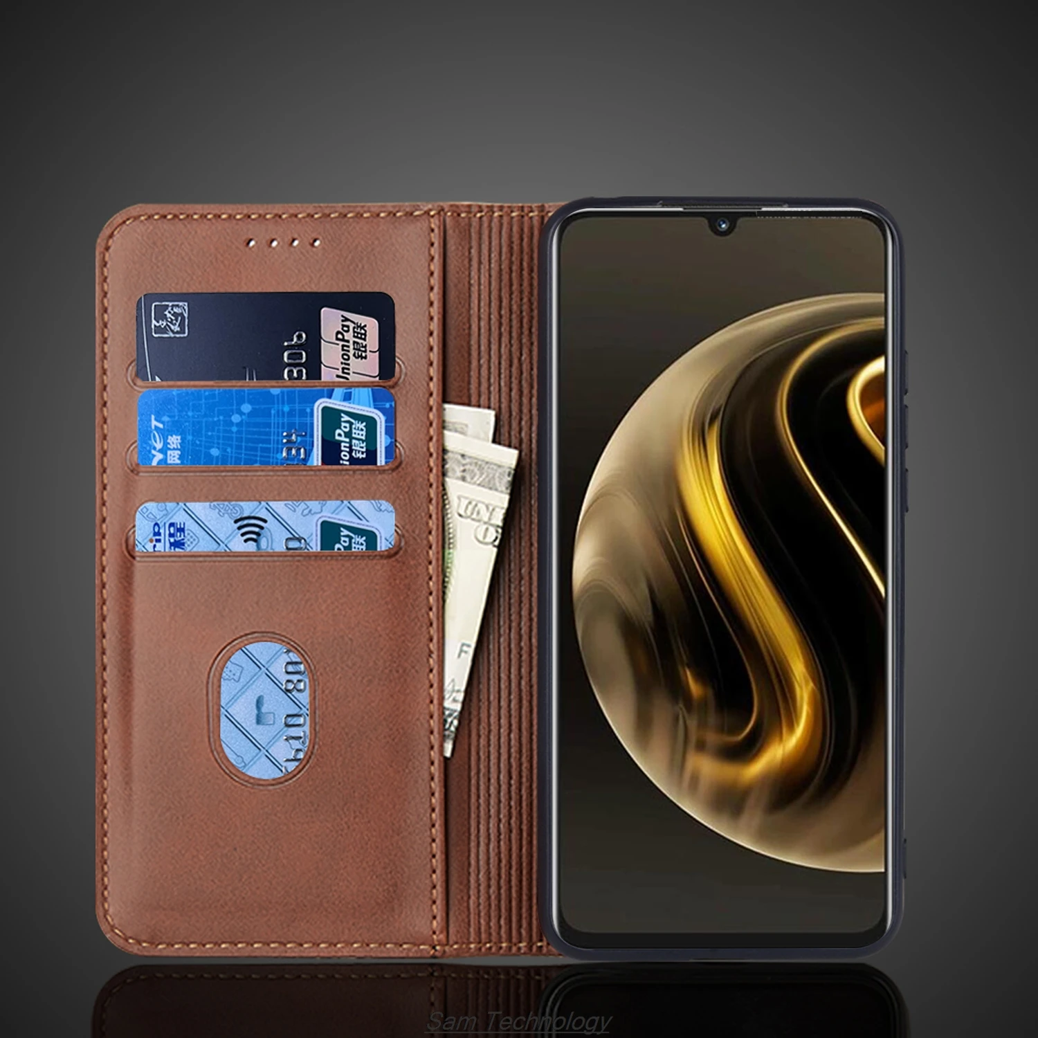 Magnetic attraction Leather Case for Huawei Nova Y72s / Nova Y63 Holster Flip Cover Case Wallet Phone Bags Capa Fundas Coque view 5