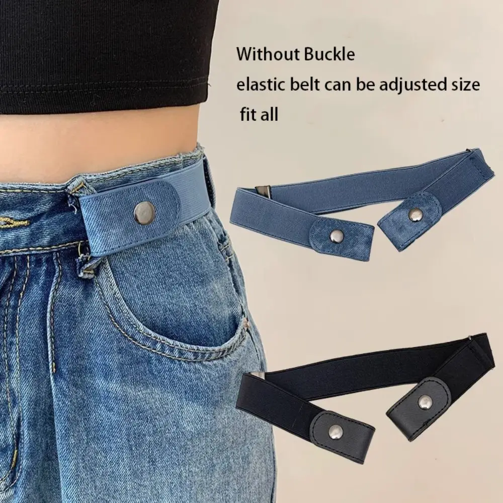 Without Buckle Elastic Belt Traceless Stealth Buckle Free Belt Elastic Japanese Decoration No Buckle Invisible Belt Women