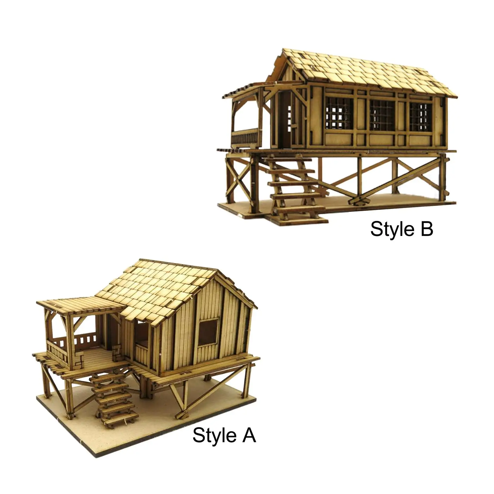 Wooden 3D Puzzle House 1/72 Wooden Cabin for War Scene Architecture Model