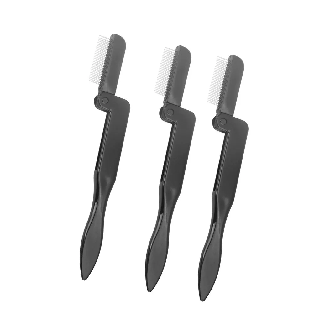 3Pcs 접이식 눈썹 브러쉬 속눈썹 빗 매일 미용 관리를위한 휴대용 다목적 메이크업 도구 화장품 액세서리