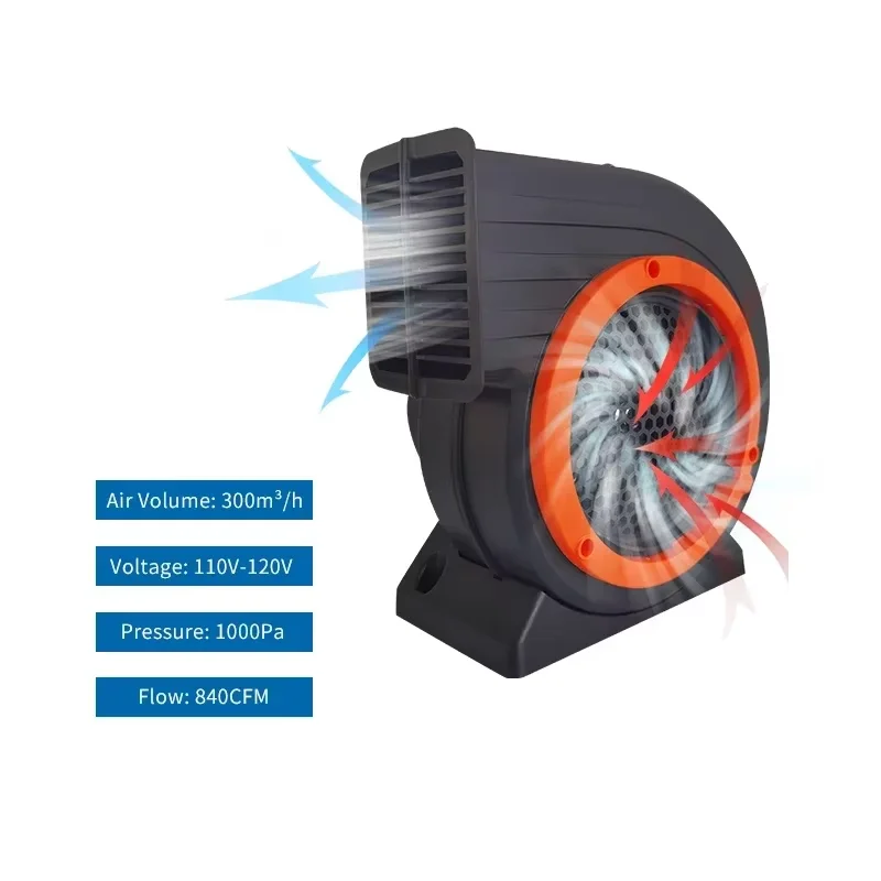 

Easy set up Portable 400W internal Electrical Air Blower, Air Pump Fan for Inflatable Bounce Castle Safe Orange or Yellow