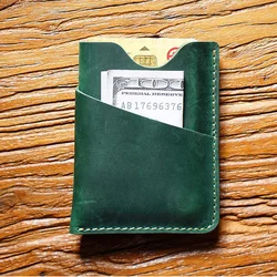 100% Genuine Leather Card Holder Men Leather Credit Card Case Small Women ID Holder Cover