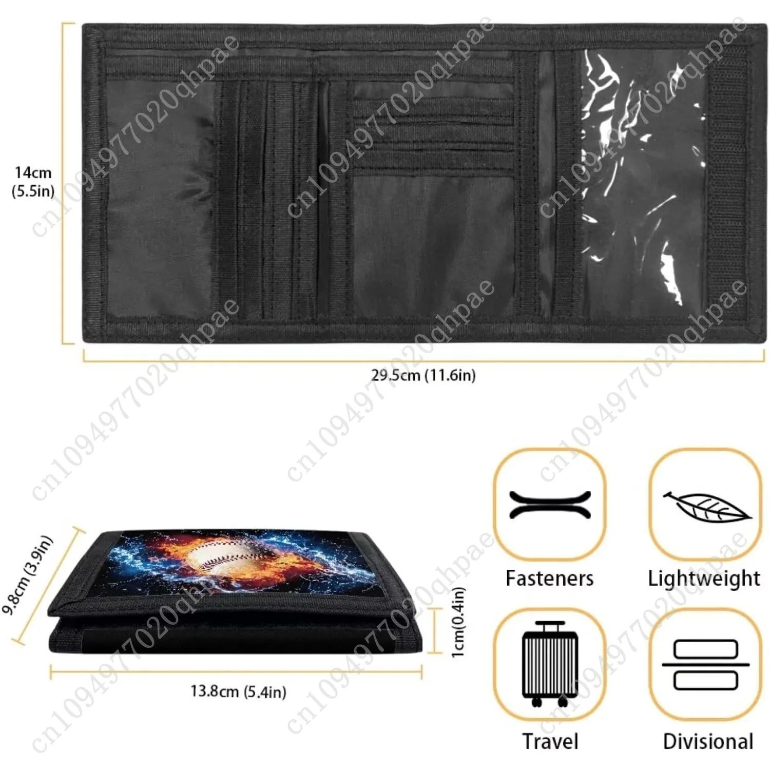 محفظة Rnyleeg ثلاثية الطي للمراهقين والأولاد والبنات محفظة بيسبول Fire Flash للأطفال خفيفة الوزن ومحفظة للعملات المعدنية للأطفال Birt
