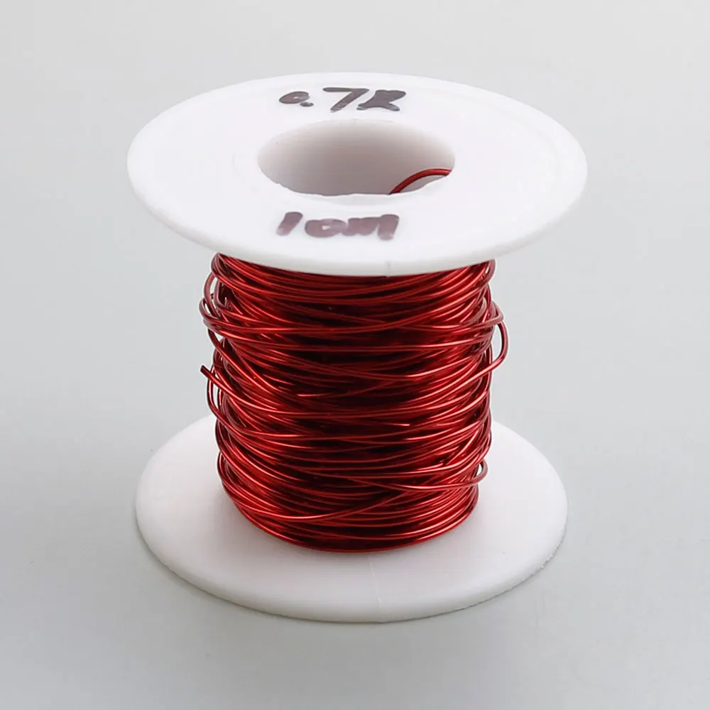 0,5 mm / 0,6 mm / 0,7 mm / 0,8 mm / 1,0 mm QA-155 Czerwony poliuretanowy drut emaliowany, emaliowany miedziany okrągły drut uzwojeniowy 10M — zdjęcie 6
