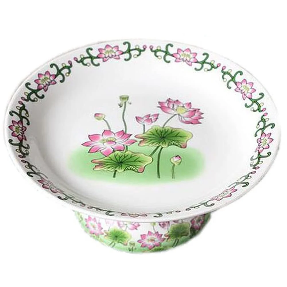 Chinesische buddhistische Haushaltsornamente Keramik Obstschale Lotus Obstteller