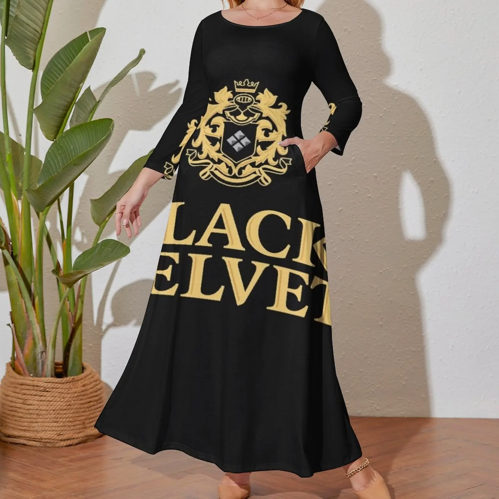 Black velvet canadian whisky essential t shirt Long Sleeved Dress Evening gown summer dress daily