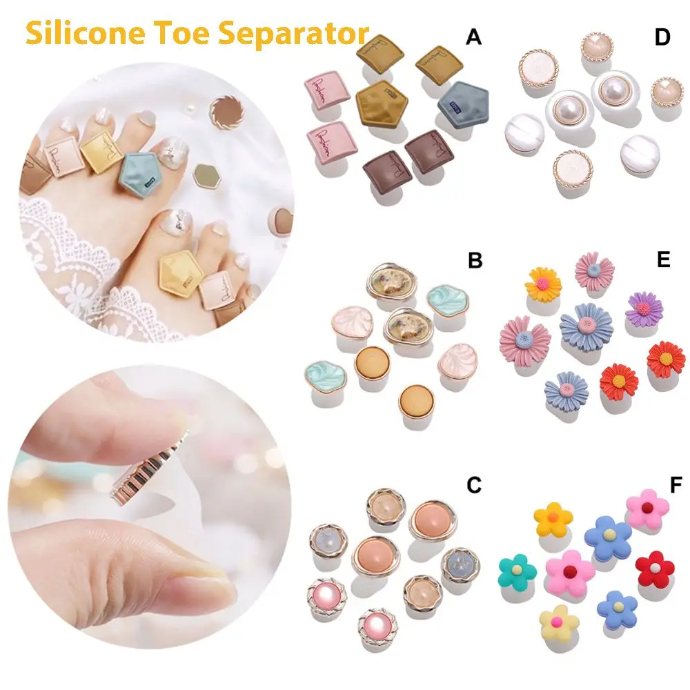 นํากลับมาใช้ใหม่เล็บเท้าซิลิโคน DIY เล็บเครื่องมือ Toe Separator เท้านิ้วมือ Divider Toe Spacers แบ่ง
