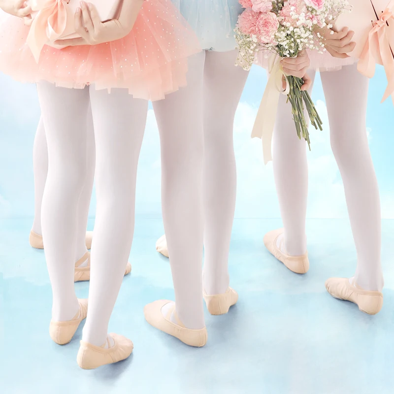 Le ragazze di Balletto Calzamaglie Senza Soluzione di Continuità Collant Calze E Autoreggenti Footed Danza Ghette di Balletto Rosa Bianco Nero del Commercio All'ingrosso 3 Pairs 90D