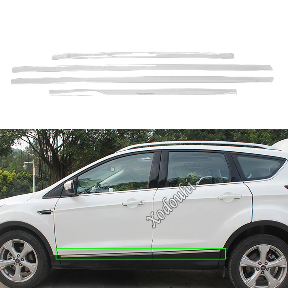 

For Ford Kuga Escape 2013 2014 2015 2016 2017 2018 2019 2020 Cover Stainless Steel Side Door Body Trim Frame Lamp Stick Strip