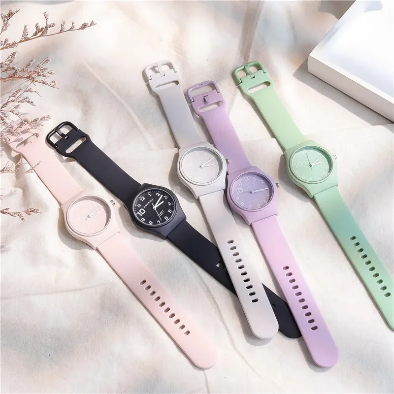 New Watch Women Fashion Casual Silicone Belt Watches Simple Ladies Round Dial Quartz Wristwatches Dress Clock Reloj Mujer