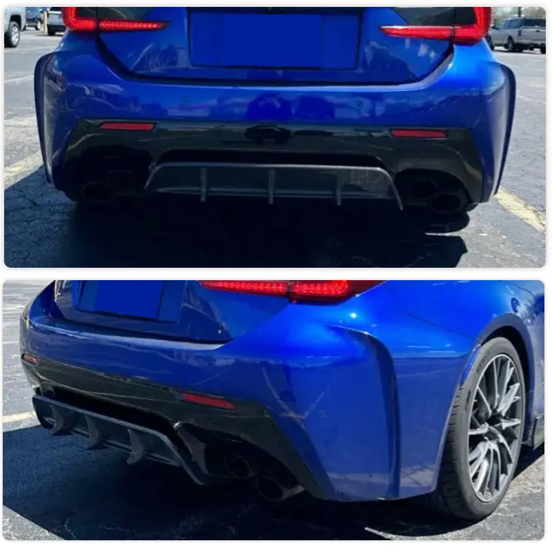 Carbon Fiber Car Rear Bumper Diffuser Lip Spoiler For Lexus RC F Base Coupe 2-Door 2015-2018 Racing Rear Diffuser Apron Guard