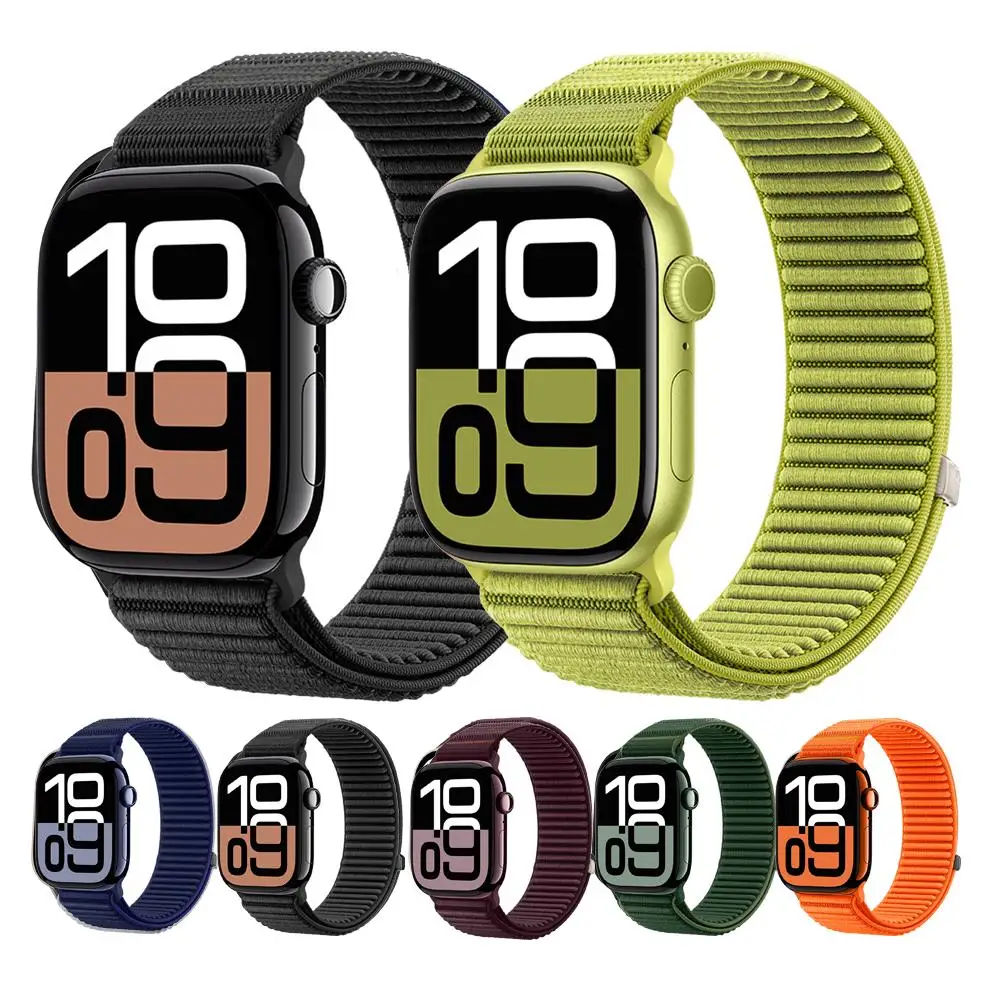 Плетеный нейлоновый ремешок LOOP для Apple Watch Bands ultra2 se 10 9 8 7 6 5 Браслет correa iwatch 44 мм 40 мм 46 42 45 49 мм ремешки