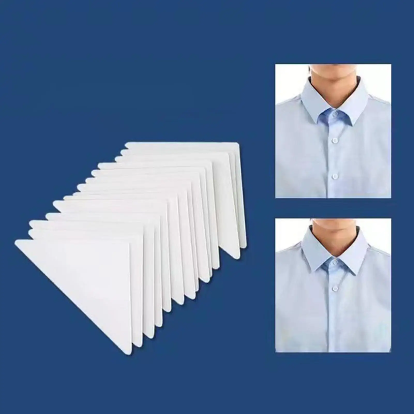Mens Collar Stays 100 Pieces Adhesive Shirt Triangular Fixing Sticker Collar Protective Tapes for Outdoor Travel Casual Formal
