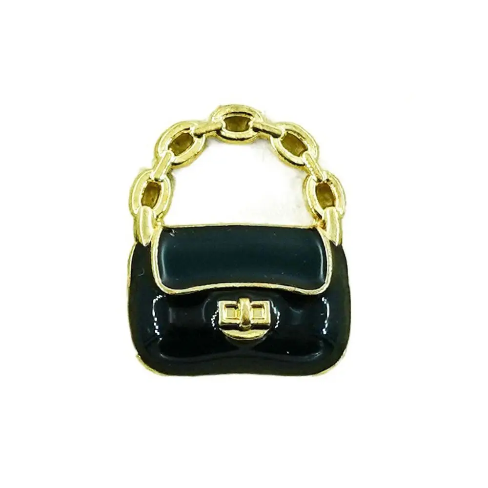 DIY Dollhouse Miniature Metal Handbag Black/White Fashion Miniature Bag Decoration Cute Dollhouse Mini Metal Chain Bag