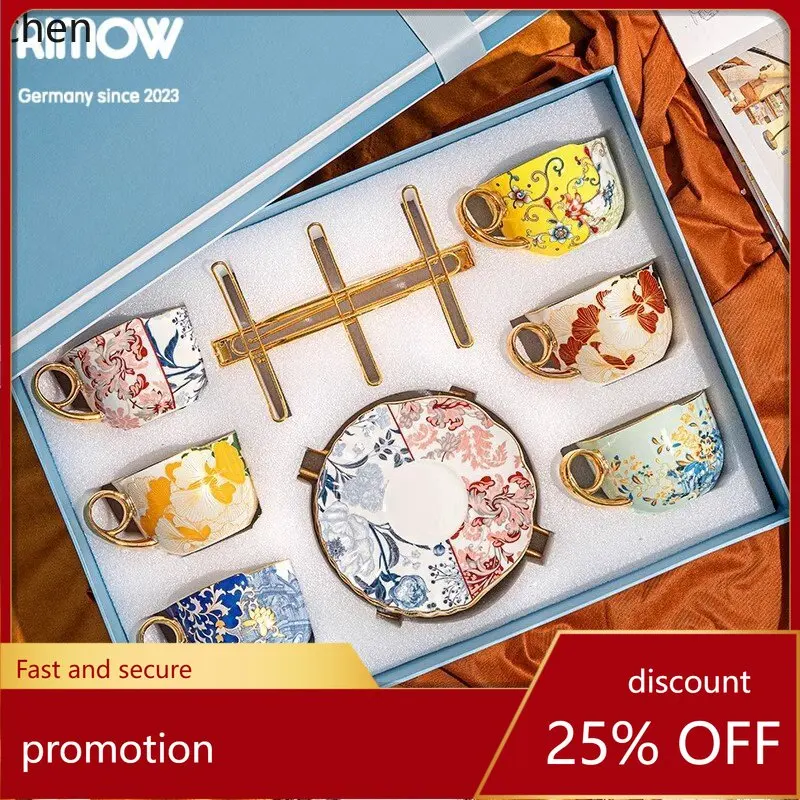 

YFY luxury british style exquisite ceramic coffee cup english afternoon tea set - perfect gift for newlyweds or housewarmings