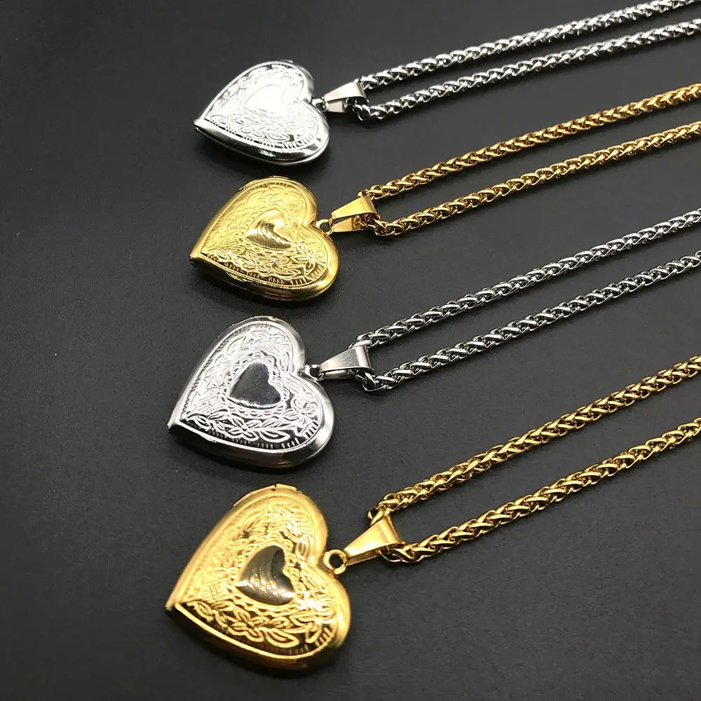 Love Heart Secret Message Locket Necklace Pendant Vintage Gift For Lover Couples Custom Message Fashion Jewelry