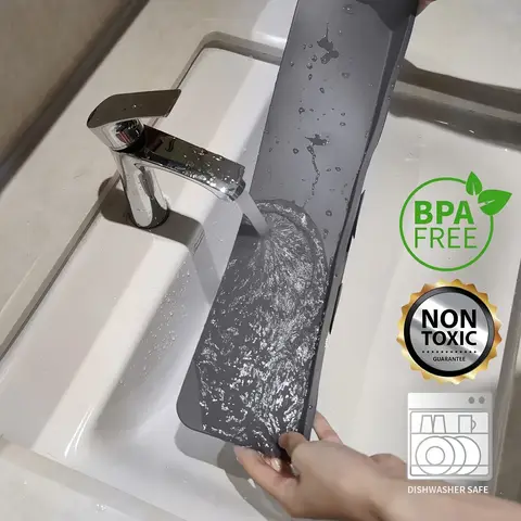 सिलिकॉन सिंक बैफल स्प्लैश गार्ड कपड़े को पानी के छींटे से बचाता है, बर्तन धोने के लिए बैफल स्प्लैश प्रोटेक्टर, नल, बाथरूम 10 best sales सिंक स्प्लैश गार्ड - №4