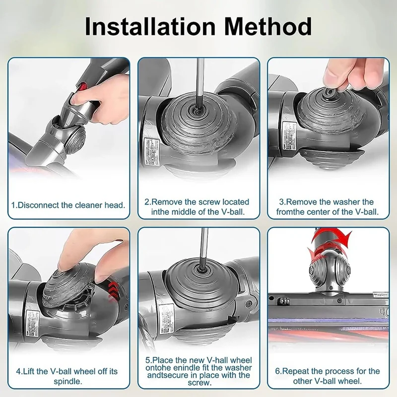 Koła V-Ball do odkurzacza Dyson V10 V11 V15 100W z napędem bezpośrednim części zamienne do kół