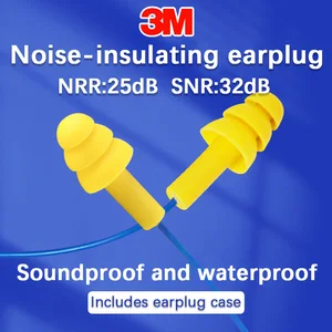 3M soundproof earplugs 340-4004 silicone with wire noise reduction swimming waterproof industrial noise reduction earplugs sleep