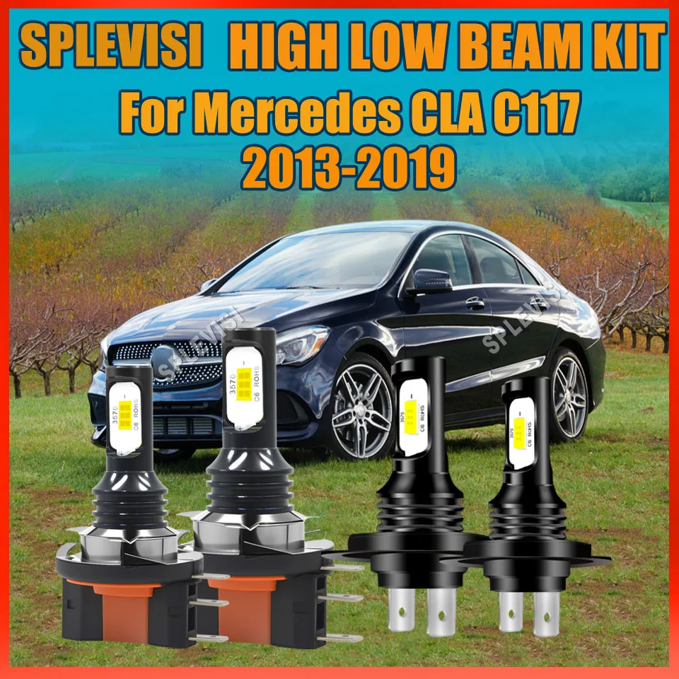 H15 H7 Hi Beam/DRL Low Beam LED Bulb Car Headlight Xenon White For Mercedes CLA C117 2013-2019 2014 2015 2016 2017 2018
