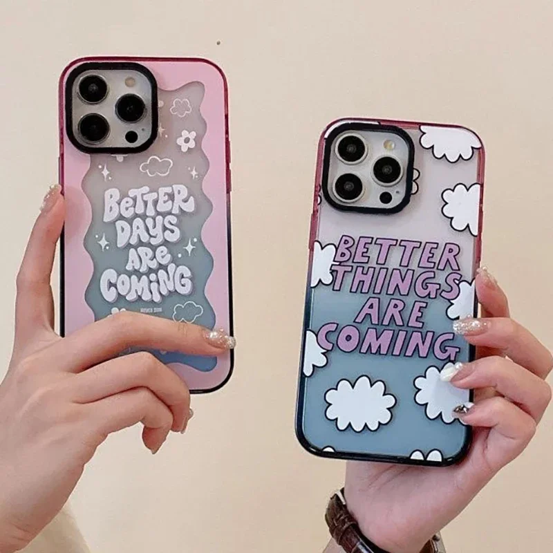 

Better Things Are Coming 2.0 Acrylic Colorful Border Phone Case Cover for IPhone 11 12 13 14 15 Pro Max Case