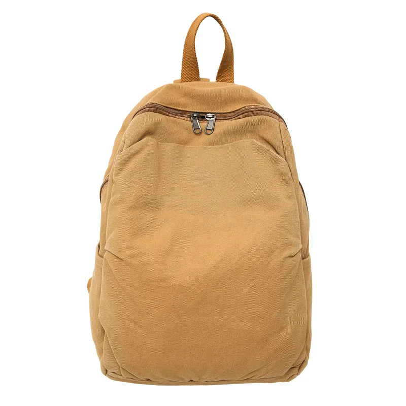 

Solid Canvas Backpacks 100% Cotton School Bags Korea Style Cloth Satchels Simple Black Leisure Or Travel Shoulder Packages