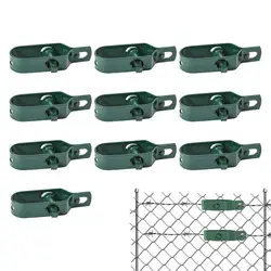 10pcs Metal Wire Tightener Green Coating Steel Wire Rope Tensioner Heavy Duty Metal Cable Tensioner Garden Clamp Tool Tightener