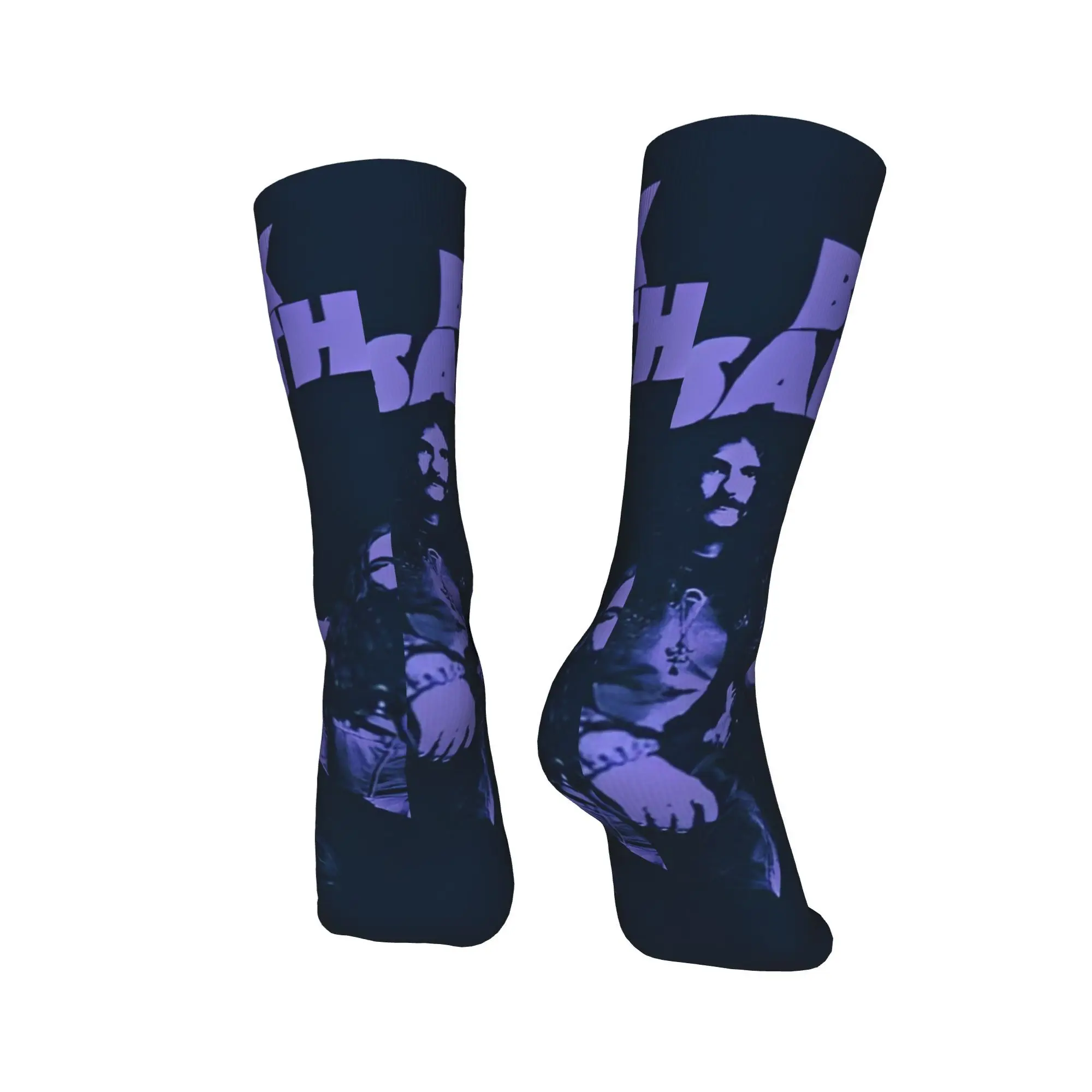 جوارب سوداء لفرقة السبت، جوارب مضادة للانزلاق للرجال، جوارب تزلج ناعمة، جوارب بتصميم قوطي ربيعي