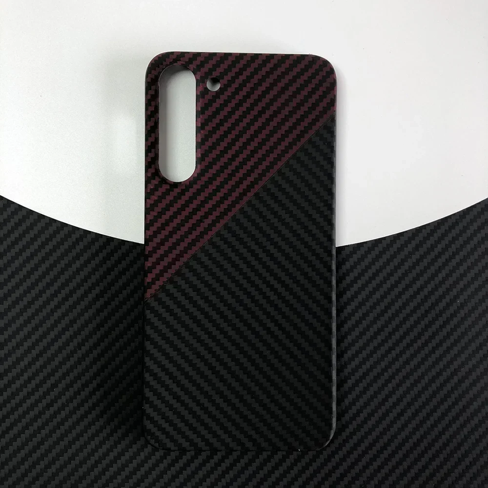 phone black case for Samsung Galaxy S23+  S23Plus Kevlar case real Aramid Carbon Fibe case Geometric Lightweight 01-08