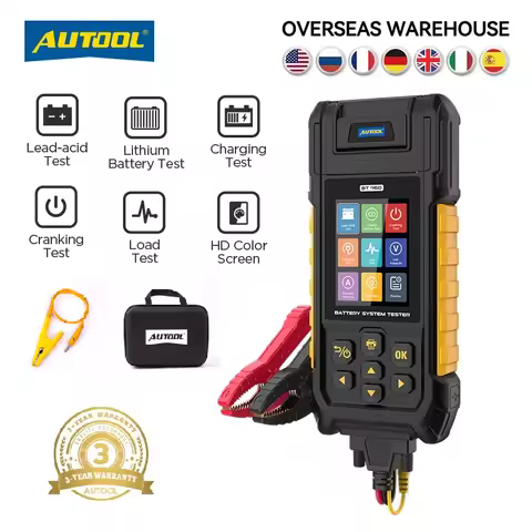 AUTOOL Car Battery Tester BT960 0-80V Lithium Battery Test Lead Acid Battery Analyzer With Printer 30-2000CCA Diagnostic Tool