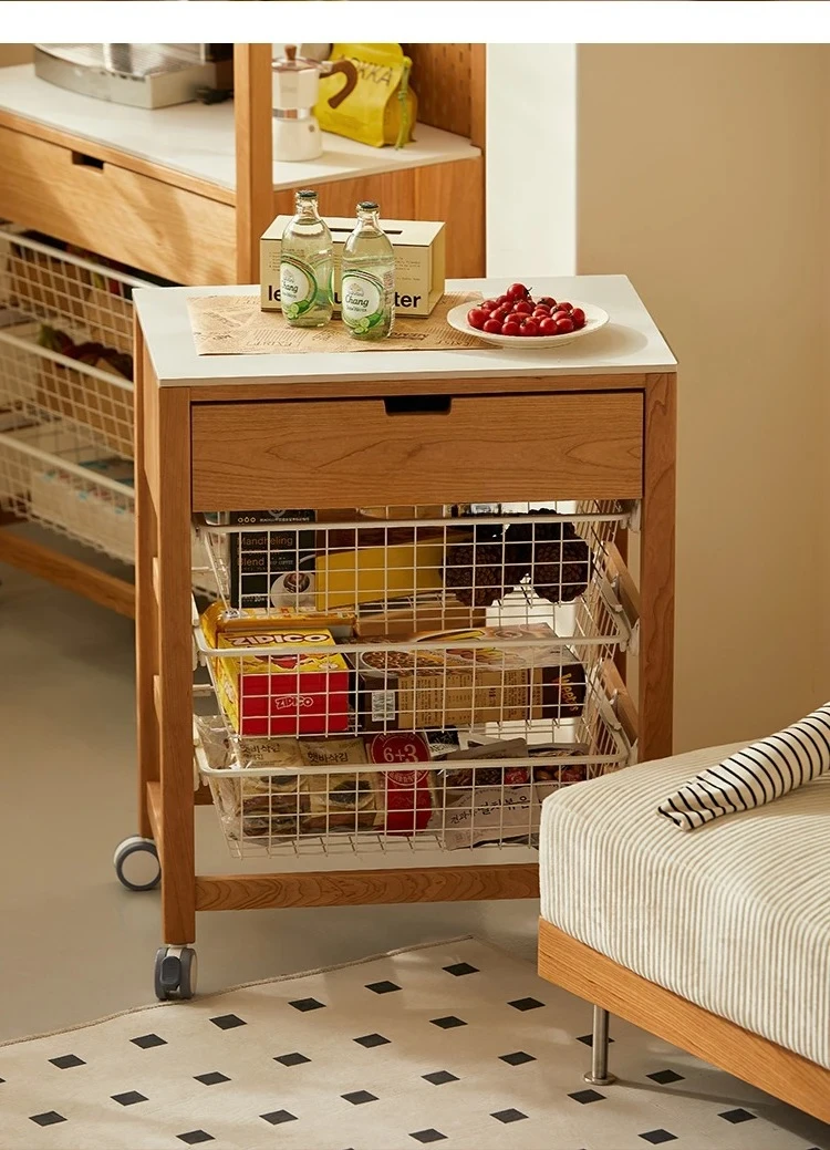 TT NNMobile Storage Rack Multi-Layer Sideboard Cabinet With Wheels TV Bracket Storage Rack Bookshelf Balcony Small Push