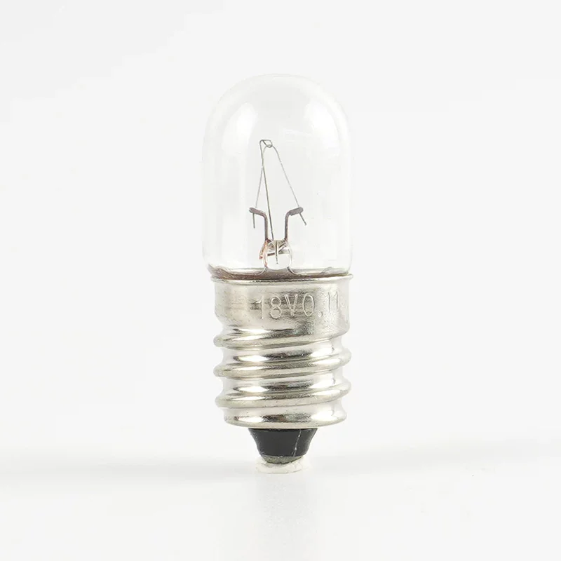 HoneyFly 10pcs E12 Indicator Lamp Bulb 18V 24V 110V 220V 0.11A/5W Clear Warm White Machine Tool Alarm Wire Lighting Instrument
