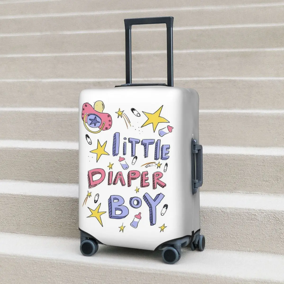 

Little Diaper Boy Abdl Suitcase Cover Protection Elastic Travel Luggage Protector Covers for 18-32 Inch