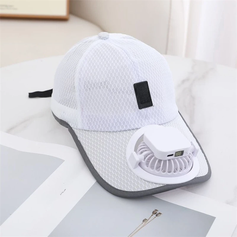 

Men's and women's summer sun protection sun visor cap fishing solar rechargeable fan baseball net cap breathable cap