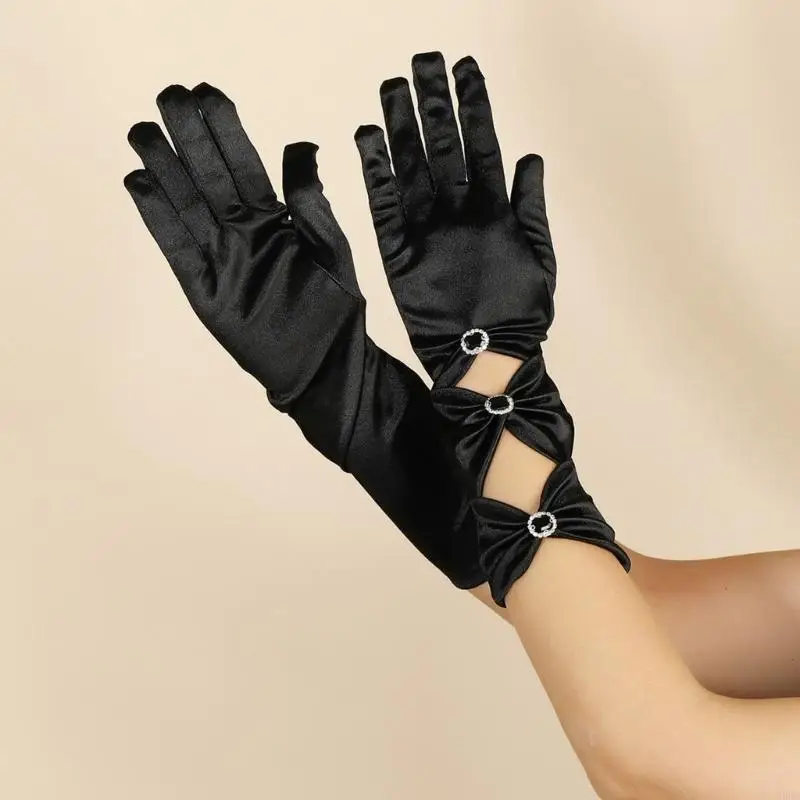 H9EC Gloves Prom Accessory for Opera Stage-performance Evening Banquet Flapper Gloves Lady Gloves