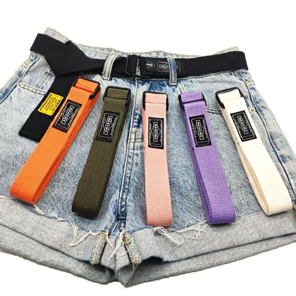 

Cloth Square Buckle Jeans Trouser Decorative Harajuku Style Corset Belt Canvas Belt Women Waist Belt Adjustable Waistband