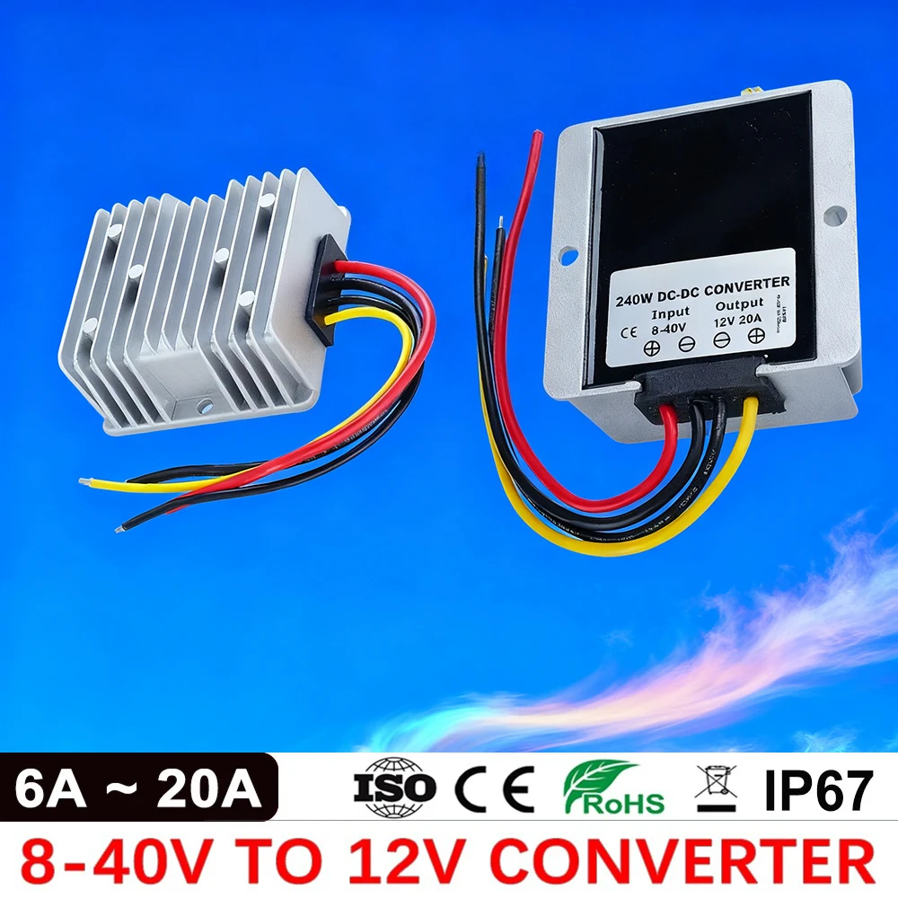 

Преобразователь постоянного тока 8-40 В в 13,8 В 12 В 20 А 6 А 15 А 10 А повышающий понижающий стабилизатор напряжения лодки водонепроницаемый эффективный для автомобилей
