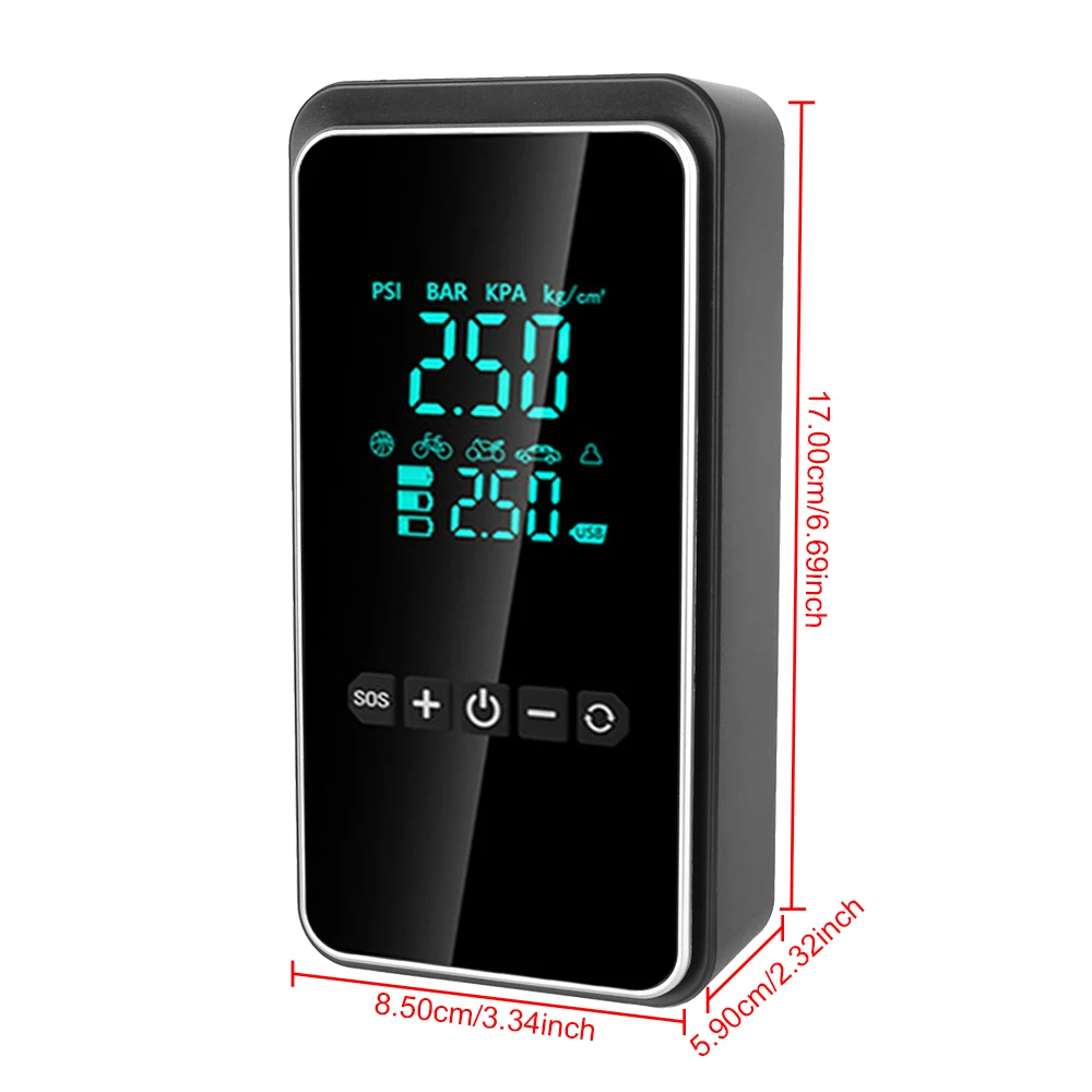 Acessórios para carro, compressor de ar para pneu, bomba de ar portátil, inflador digital 120w para motocicleta, bola de bicicleta