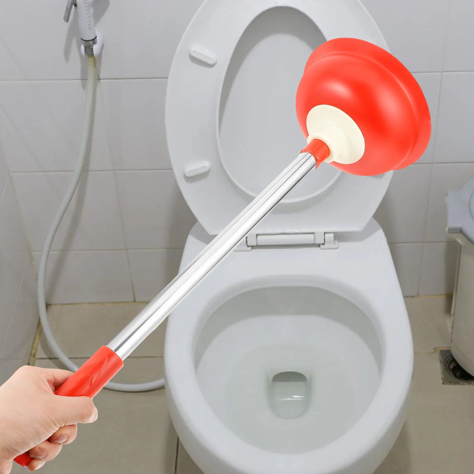Heavy-Duty Rubber Resin Toilet Plunger for Bathroom Kitchen Sink Shower Drain Unclogging Fast Effective Clog Remover Tool