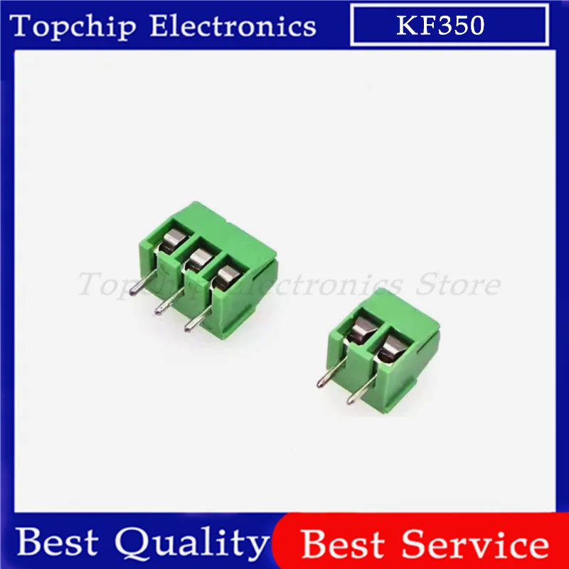 50pcs KF350-2P 3.5mm KF350 2P 3P Green Connect PCB Terminal Screw Terminal Connector Splice connecto