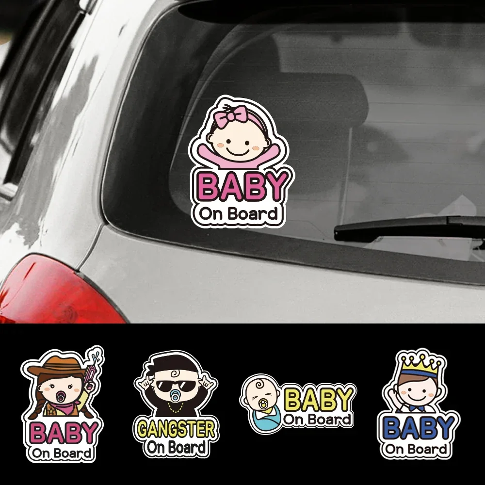 

Baby on Board Car Sticker Creative Cartoon Cute Warning Sign Safety Decal Rear Window Windshield Vinyl Vehicle Auto Accessories