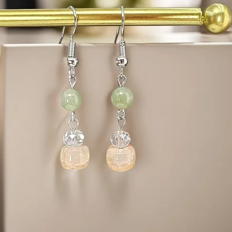 

New antique beaded Chinese style earrings, retro tassel earrings, niche explosive pattern ear hooks and earrings