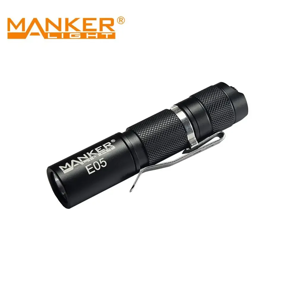 Manker E05 Pocket Ultra-Throw Flashlight 400 Lumens AA 14500 EDC Torch With NM1 LED, Reversible Clip