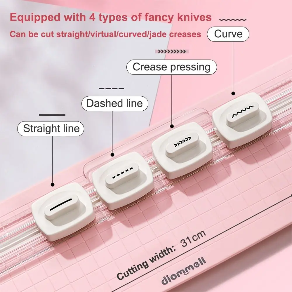 Wtih 4 Types of Edges Paper Trimmer Lightweight Arbitrary Positioning Creasing Machine Multi-Function 4-in-1 Photo Cutting Tool