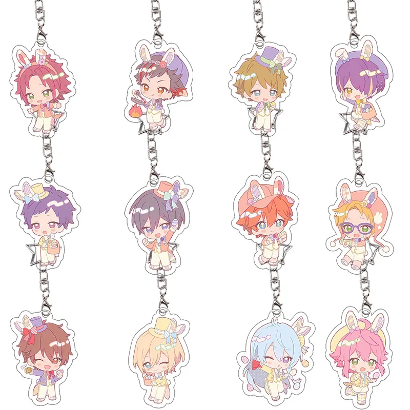 Ensemble Stars Acryl-Schlüsselanhänger: Game Mao, Isara, Tora, Nagumo, Yuzuru, Fushimi – Niedlicher Studenten-Taschenanhänger, Cartoon-Schlüsselring, Deko-Geschenk