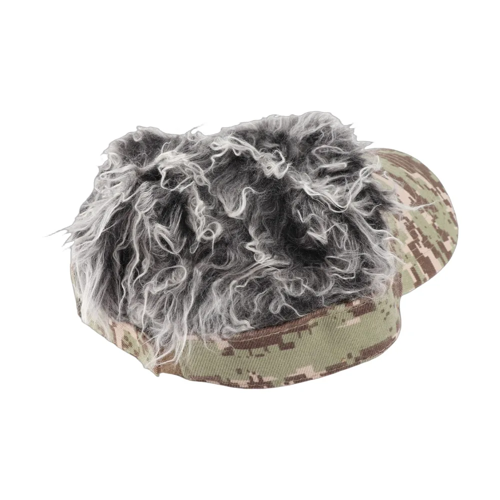 Green Digital Wig Integrated Baseball Cap Coffee Head Circumferences 560-620mm Empty Top Sun Visor Duckbill Hat